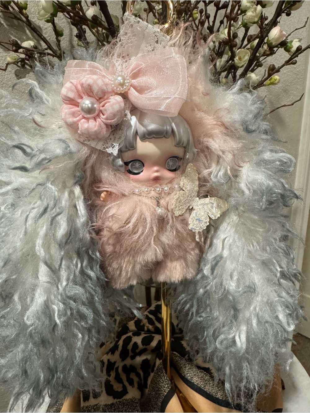 Custom Skullpanda Bunny Bag Charm with Accessories - Picture 5 of 11